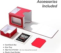 Vista 6 de Caja de cartas para MTG Commander, diseño patentado, pantalla Commander, se adapta a 100 tarjetas de doble manga, ladrillo de tarjetas de 35 puntos