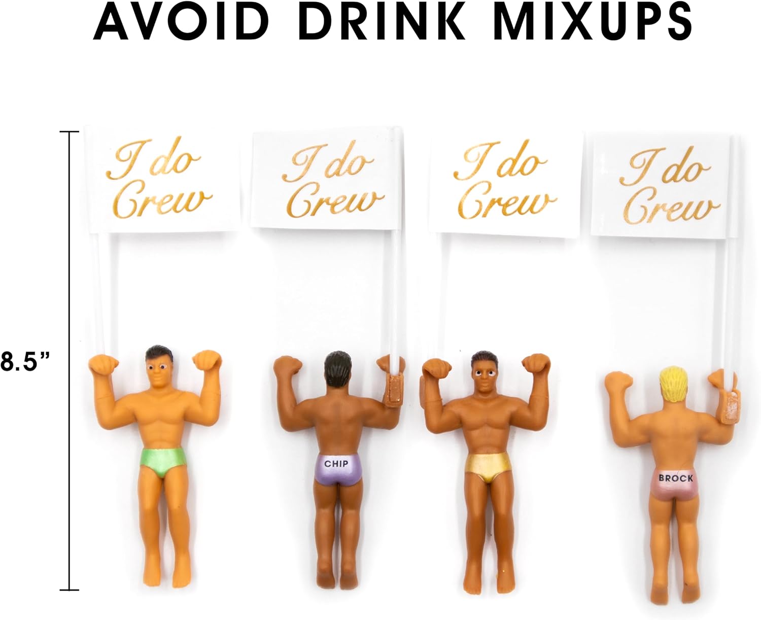 NPW Drinking Buddies Bride Squad Drink Markers & Wine Glass Charms – Bachelorette Party Accessories, Girls’ Night & Bridal Party Favors