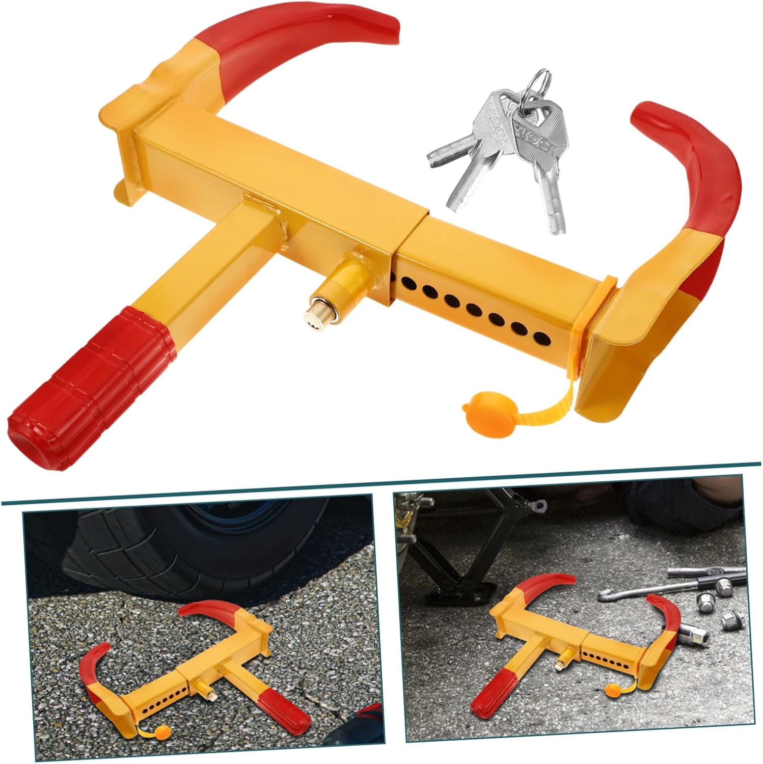 Heavy-Duty ATV Wheel Lock Clamp for Cars Trailers Motorcycles Strong Anti-Theft Security Device Portable and Reliable Vehicle Protection
