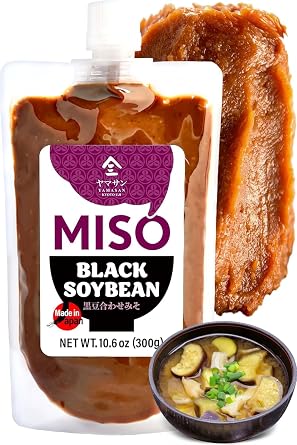 YAMASAN KYOTO UJI Awase Miso Paste, Handmade Japanese Miso with Black Soybeans & Rice Koji, Naturally Fermented, Gluten-Free, Non-GMO, No MSG, 300g