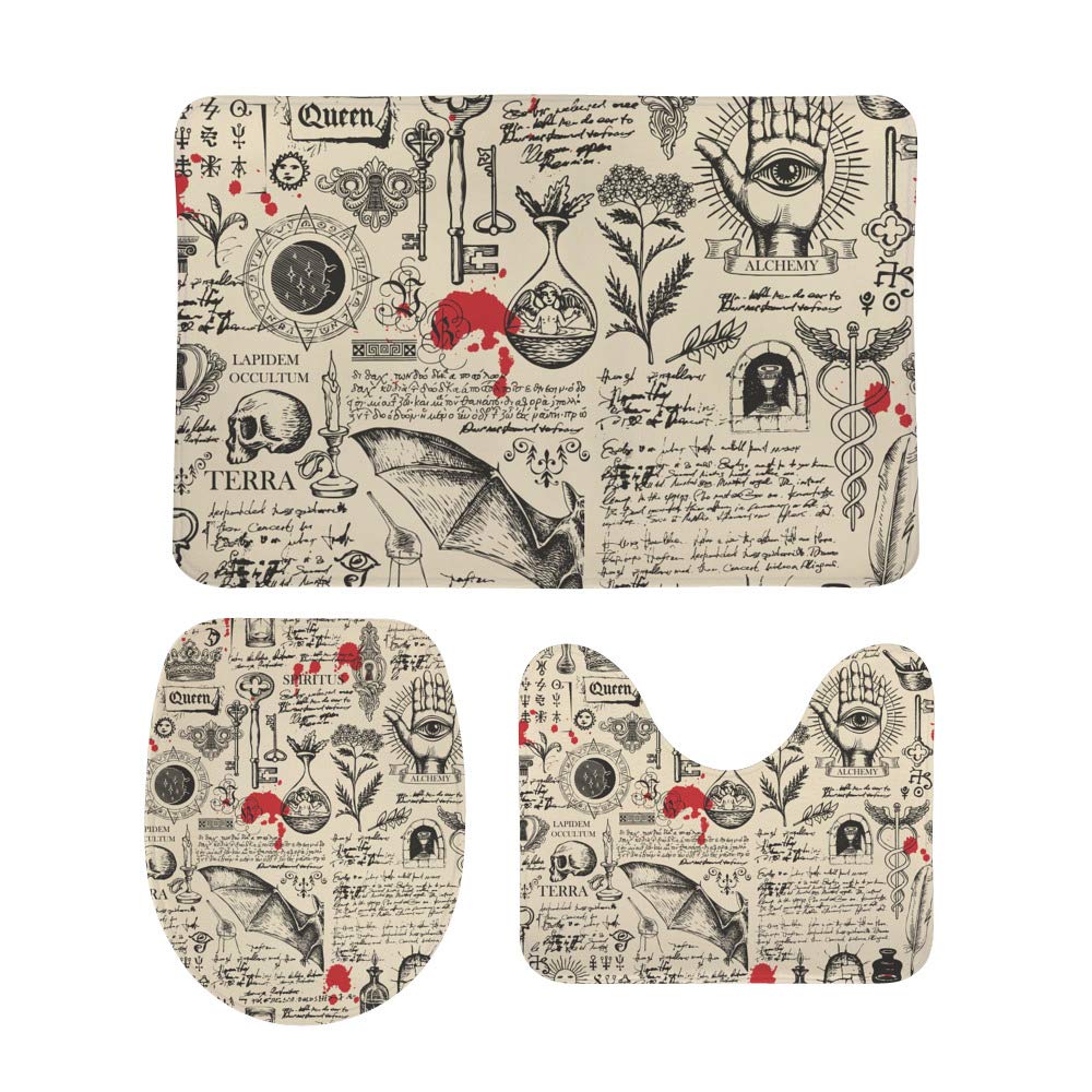 Tapis de bain antidérapant pour éviter les glissades et les sols mouillés - Set 3 pièces