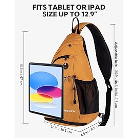 WATERFLY Sling Bag Crossbody Backpack: Over Shoulder Daypack Casual Cross Chest Side Pack