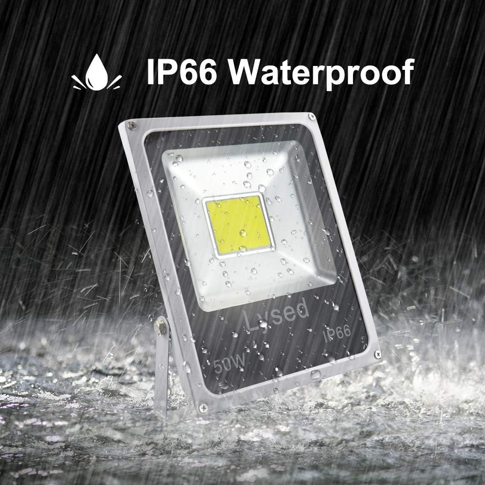 50W 12V LED Flood Lights 2-Pack, DC 12V-60V Daylight White Security Light Outdoor IP66 Waterproof Bowfishing Lights
