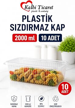 Plastic Storage Container 2000 gr 10 Plastic Lid Bowl Leak Proof Container Transparent Use Horse Bowl