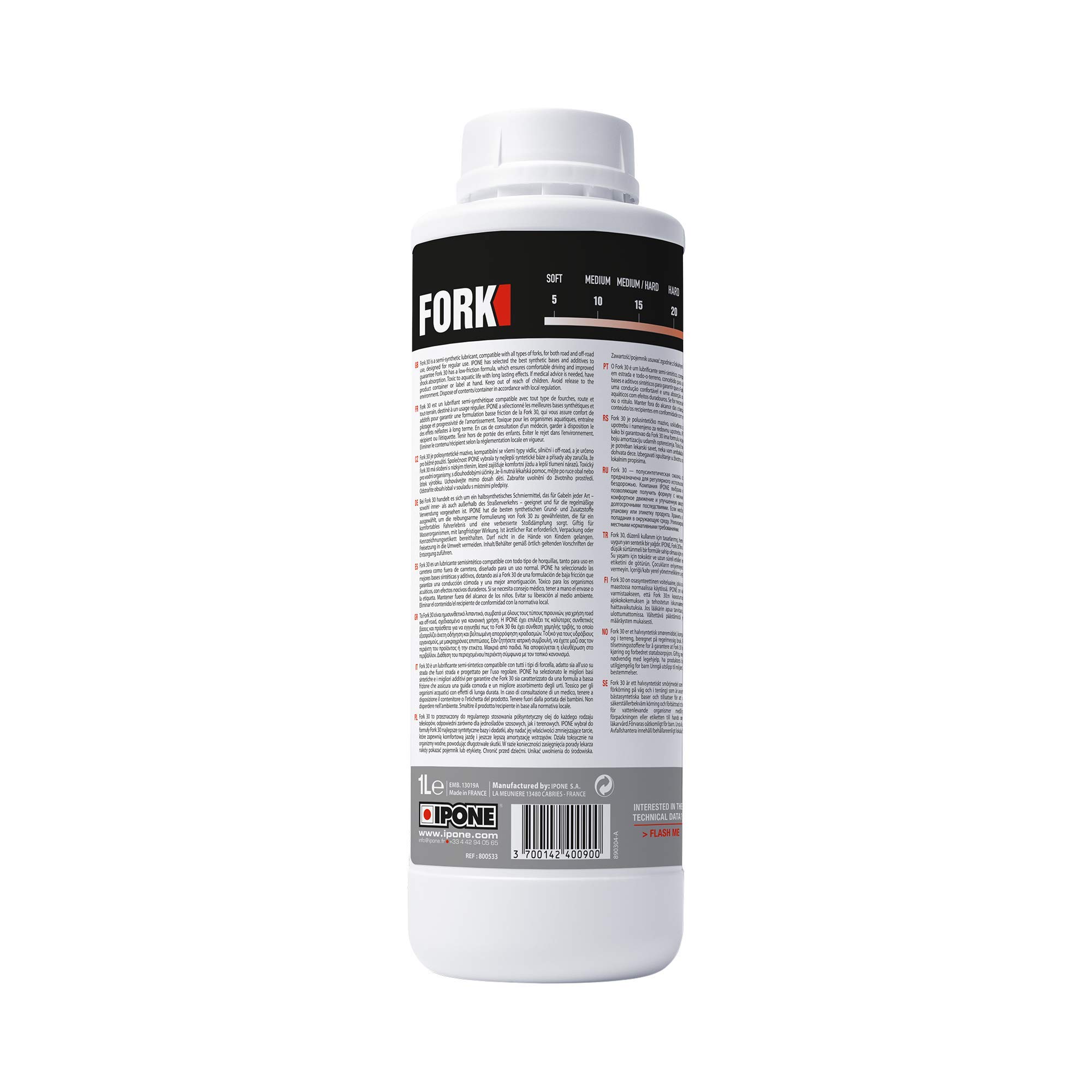 IPONE - Olio per Forcelle Moto - Fork 30 - Semisintetico - Antiattrito e Antiemulsione - Pronto all'Uso - 1 Litro