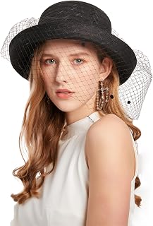 2025 Kentucky Derby Hats for Women- Organza Church Hat Fascinator Hat for Tea Party Bridal Wedding Hat Wide Brim Sun Hat