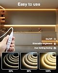 ALITOVE 1M COB LED Bandes lumineuses USB Alimenté 5MM Étroite LED Lumière de bande avec interrupteur blanc chaud 3000K Haute densité 400LEDs COB Lumières de bande pour la chambre TV Armoire de rangement Décoration d'intérieur