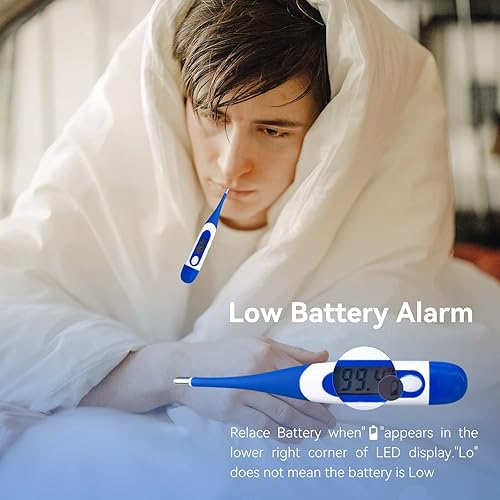 Miniatura 3 de Berrcom Termómetro digital para adultos, termómetro oral y de axilas para bebés y niños, termómetro médico con alarma de fiebre, termómetro rectal