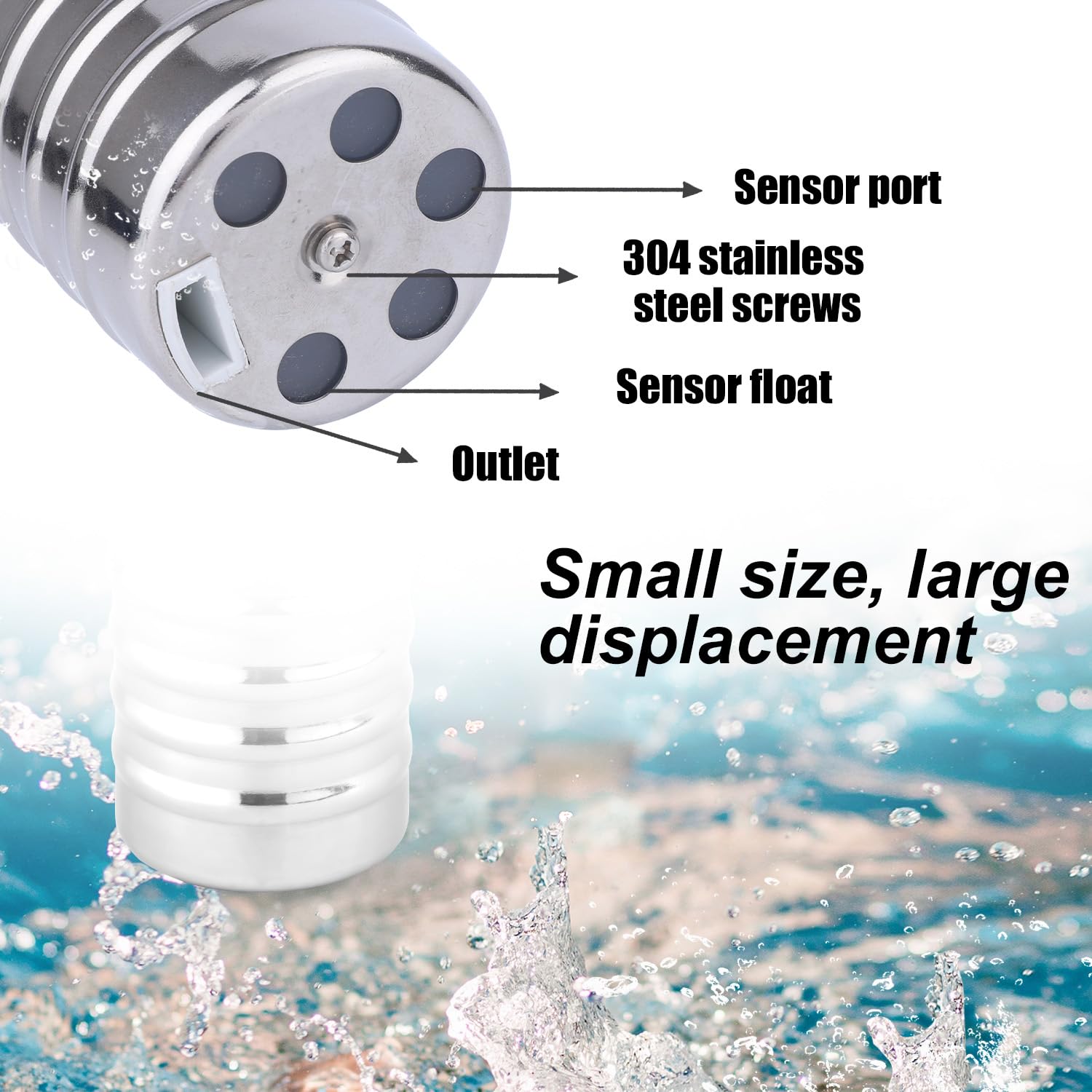 Kit de 4 Válvulas de Flotador Agua, Válvula Flotador Control Automático Nivel Agua Acero Inoxidable 1/2" a 3/4'' para Acuario Piscina Pecera Abrevadero para Ganado Destilador