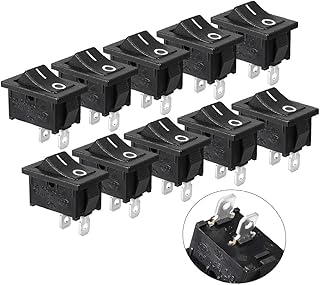 New Lon0167 10 Pcs Featured KCD1-101 2Pin 2Position Reliable Efficacy ON/Off SPST Snap in Panel Mount Rocker Switch AC 6A/250V 10A/125V(id:9bd 50 16 1f5)