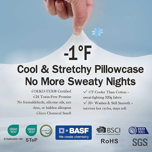 Miniatura 6 de Almohada para dormir de lado  Almohada cervical ergonómica suave para aliviar el dolor de cuello, funda de almohada sin cremallera de seda helada,