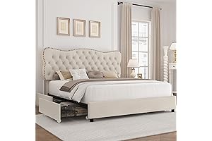 King Upholstered Bed Frame with Ample Storage and Exquisite Comfort