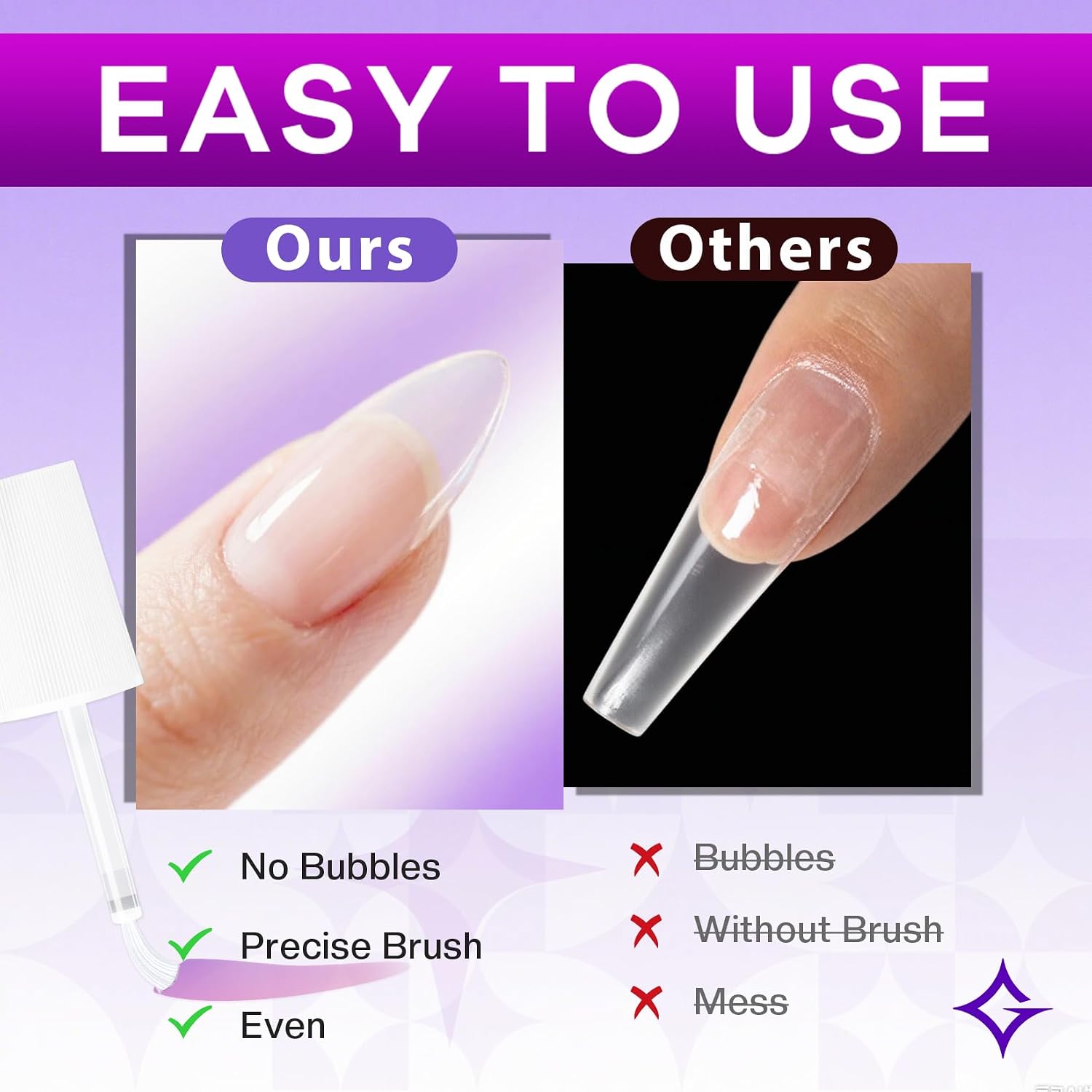 Glamonade Super Strong Nail Glue: Salon Quality Brush On Glue for Acrylic & Fake Nails - Easy Application, Durable & Long-Lasting