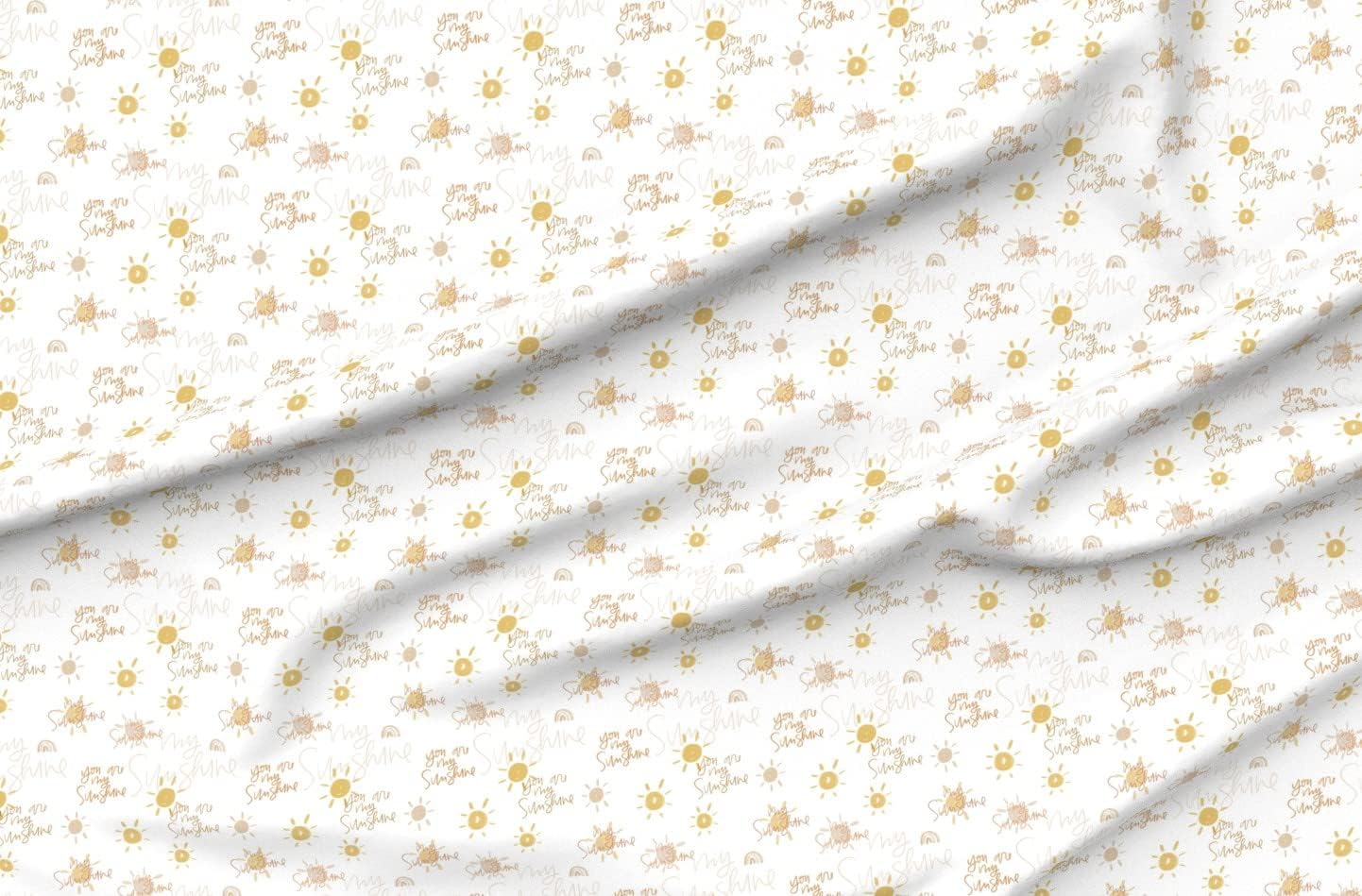 Spoonflower Fabric - Sunshine Gender Neutral Yellow Sun Watercolor Printed on Minky Fabric by The Yard - Sewing Baby Blankets Quilt Backing Plush