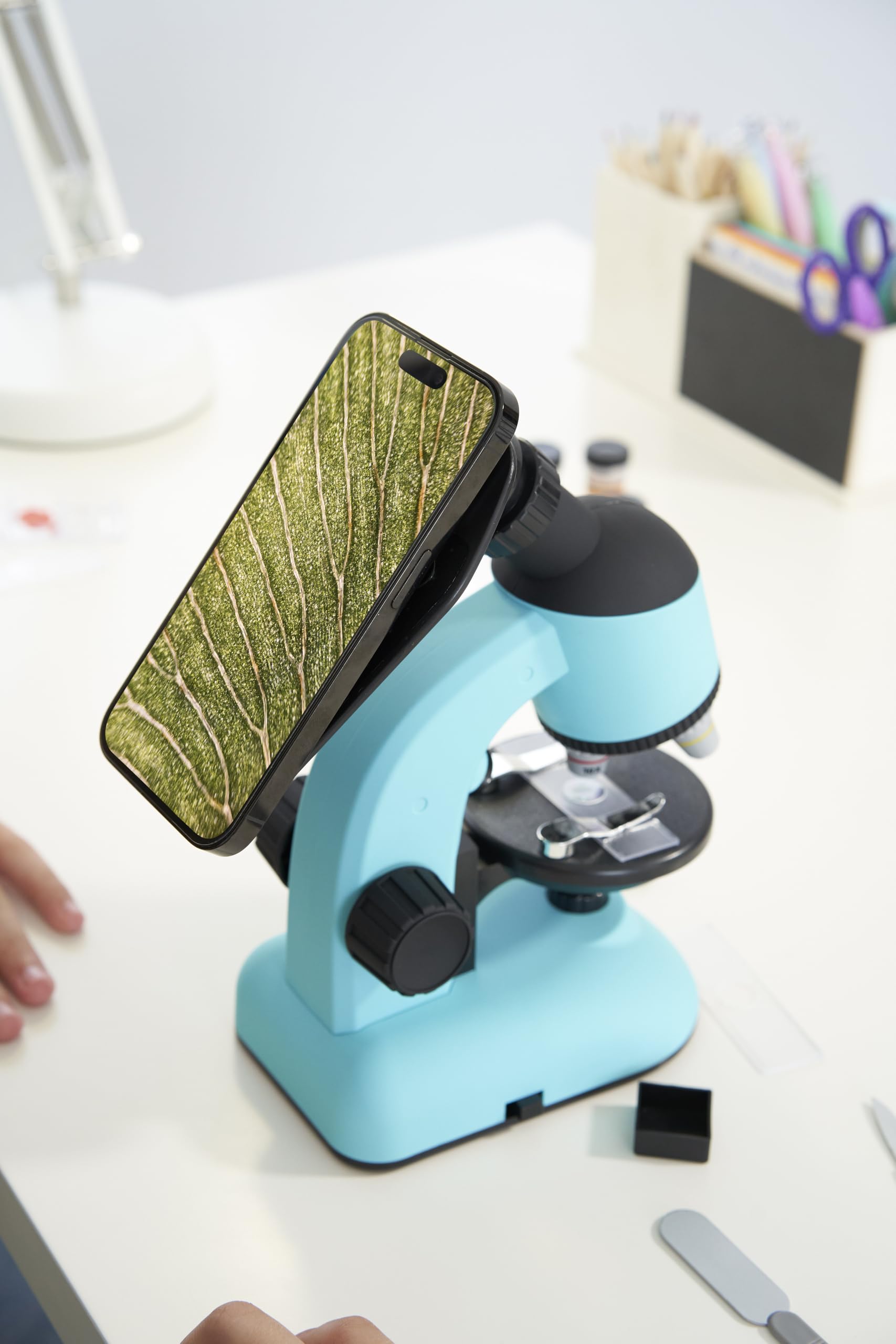 Vision Kids Mikroskop dziecięcy 360° ze światłem LED, naukowa zabawka edukacyjna dla początkujących, eksploracja i odkrycie