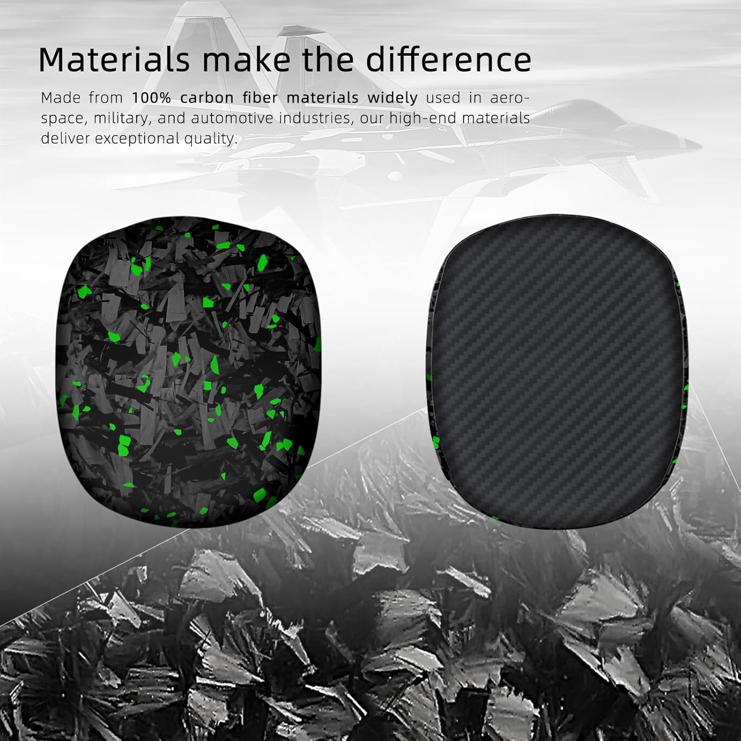 MONOCARBON Real Carbon Fiber Case for AirPods Max (2024/2020), Military-Grade Protective Hard Cover for Apple Headphones, Unique Forged Matte, Scratch-Resistant, Essential Accessories-Matte Gold