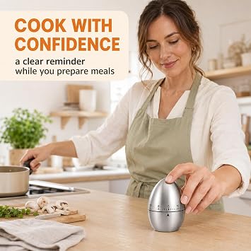 Mechanical Egg Timer Kitchen Timer with 60 Minutes Egg-shaped Funny Timer for Kitchen Accessories Cooking Tool