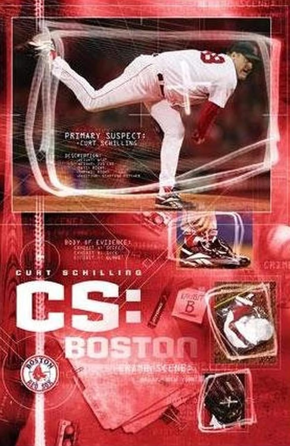Buyartforless BUY ART FOR LESS Officially Licensed Curt Schilling - Crime Scene CS: Boston Red Sox Art Poster - 34 x 22 Inch - Decorative Print - Poster Paper - Ready to Frame