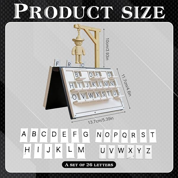 Juego de Hangman,Ahorcado Juego de Mesa,Juegos Palabras Portátil,Forma Libro,Juegos Ahorcado para Adultos Mujeres Hombres - 2