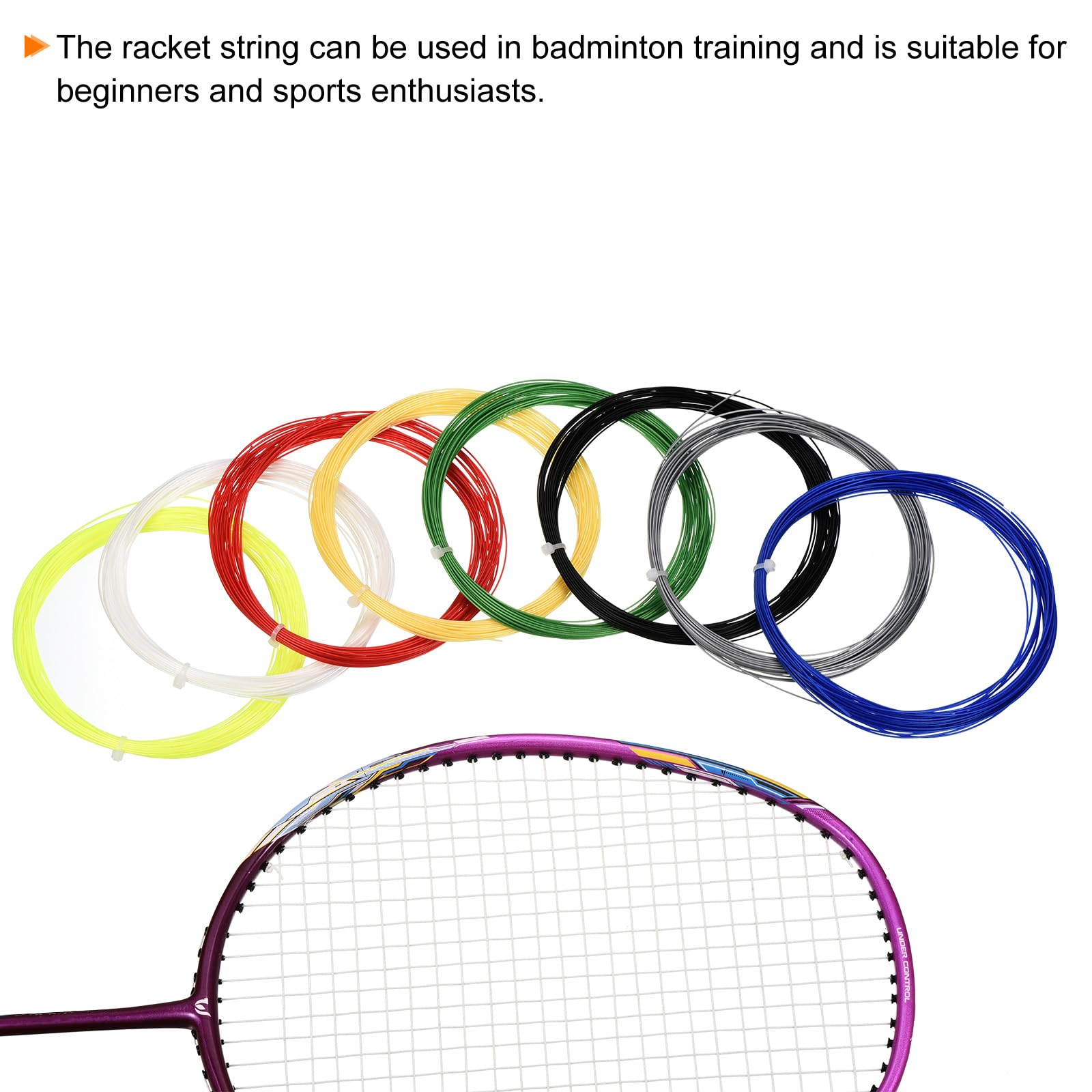 PATIKIL 10M x 0,75mm Bádminton Raqueta Cuerda, 4 Paquete Alta Flexibilidad Nylon Cuerda Reemplazo Hilo Línea Bádminton Reparación Accesorio, Negro/Blanco