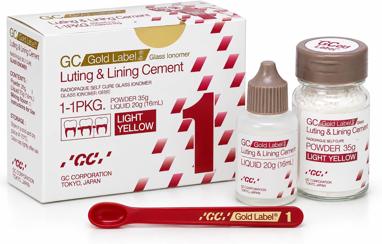 Glass Ionomer Luting Cement 35Gm No 1 5.5X6X5" White