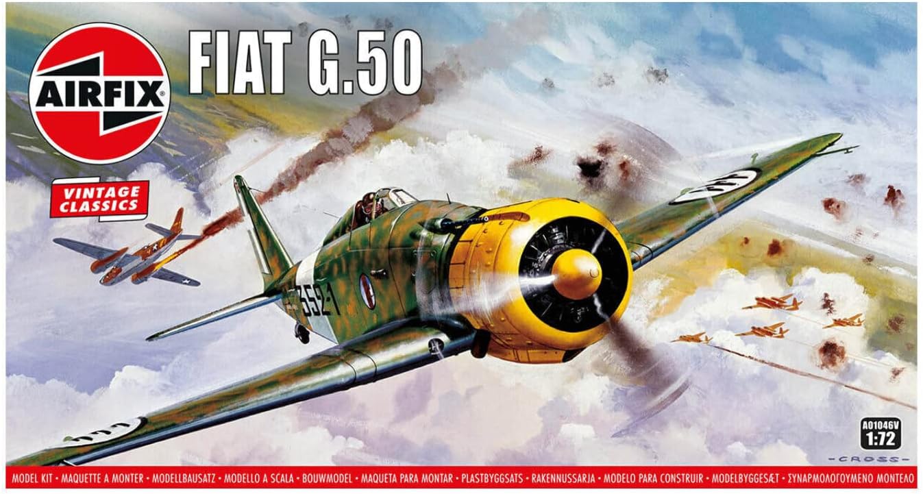 Airfix Vintage Classics Fiat G.50 1:72 WWII Italian Military Aviation Plastic Model Kit A01046V