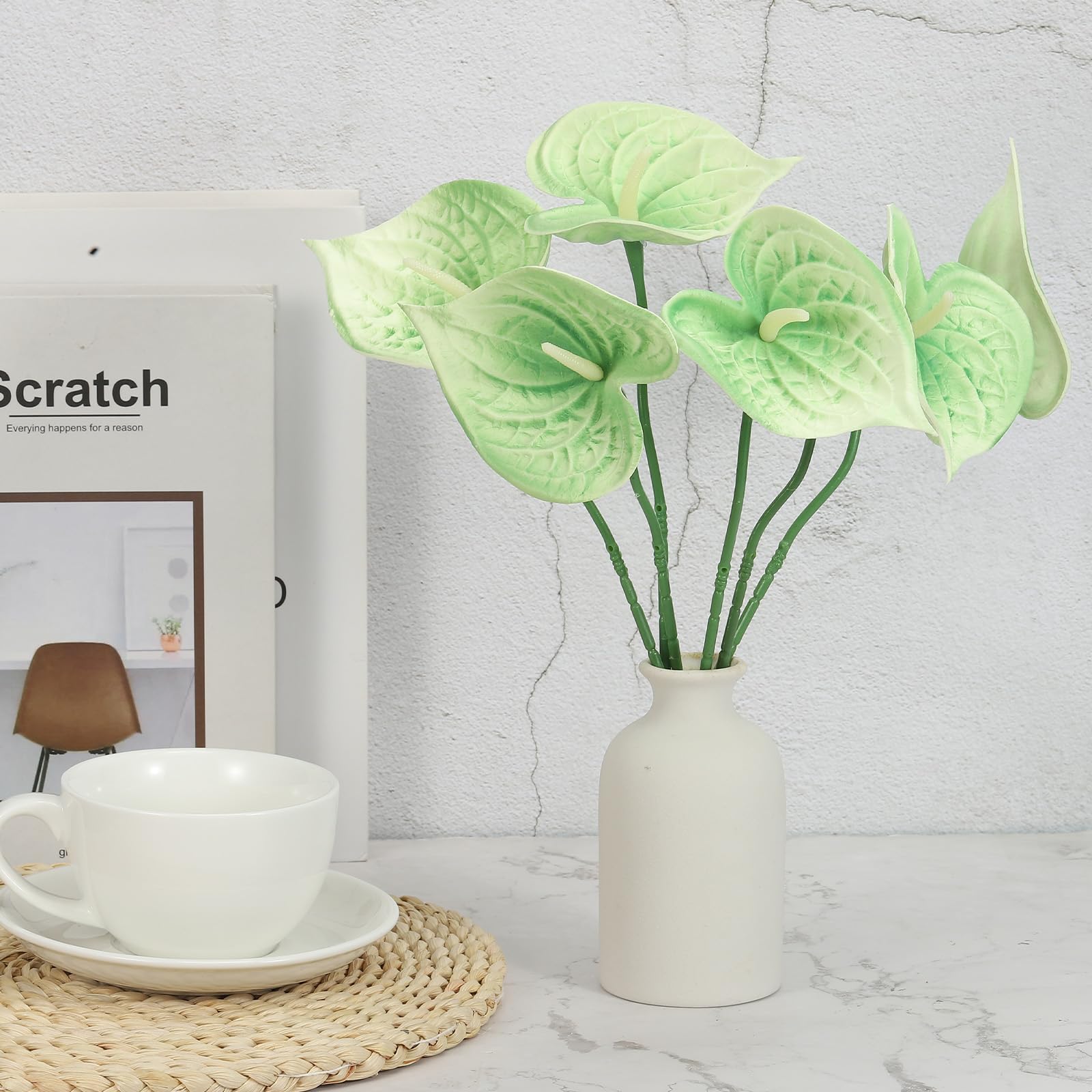 PATIKIL 13" Artificial Anthurium Lily Flowers - Image 4