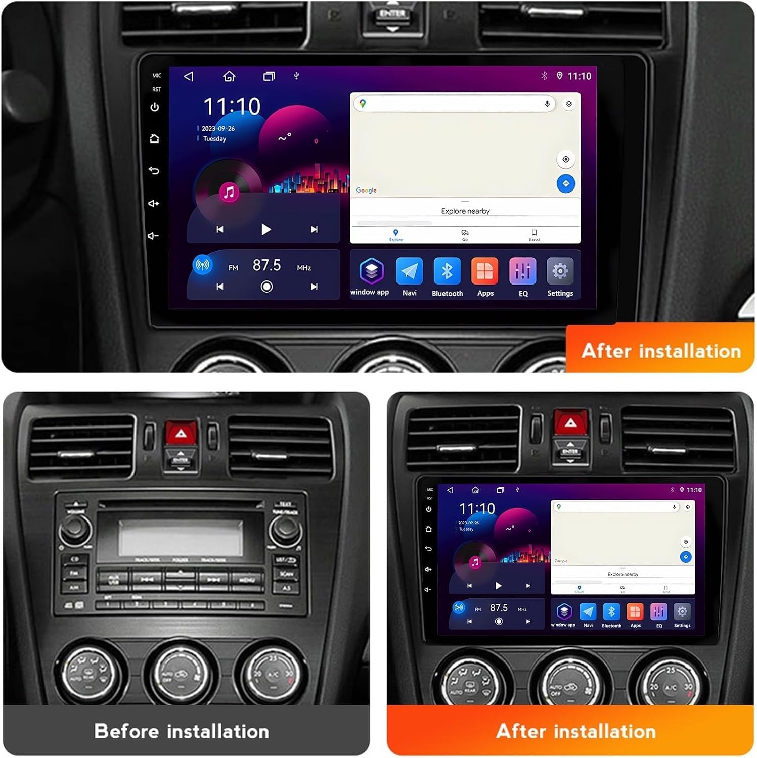 ,A2 2g+32g,9-calowy Android 15 samochodowy odtwarzacz dla Subaru Forester 2013-2014, ekran dotykowy IPS, radio, bezprzewodowy Carplay, Android Auto, GPS, WiFi, Bluetooth, DSP, OBD2, DVR