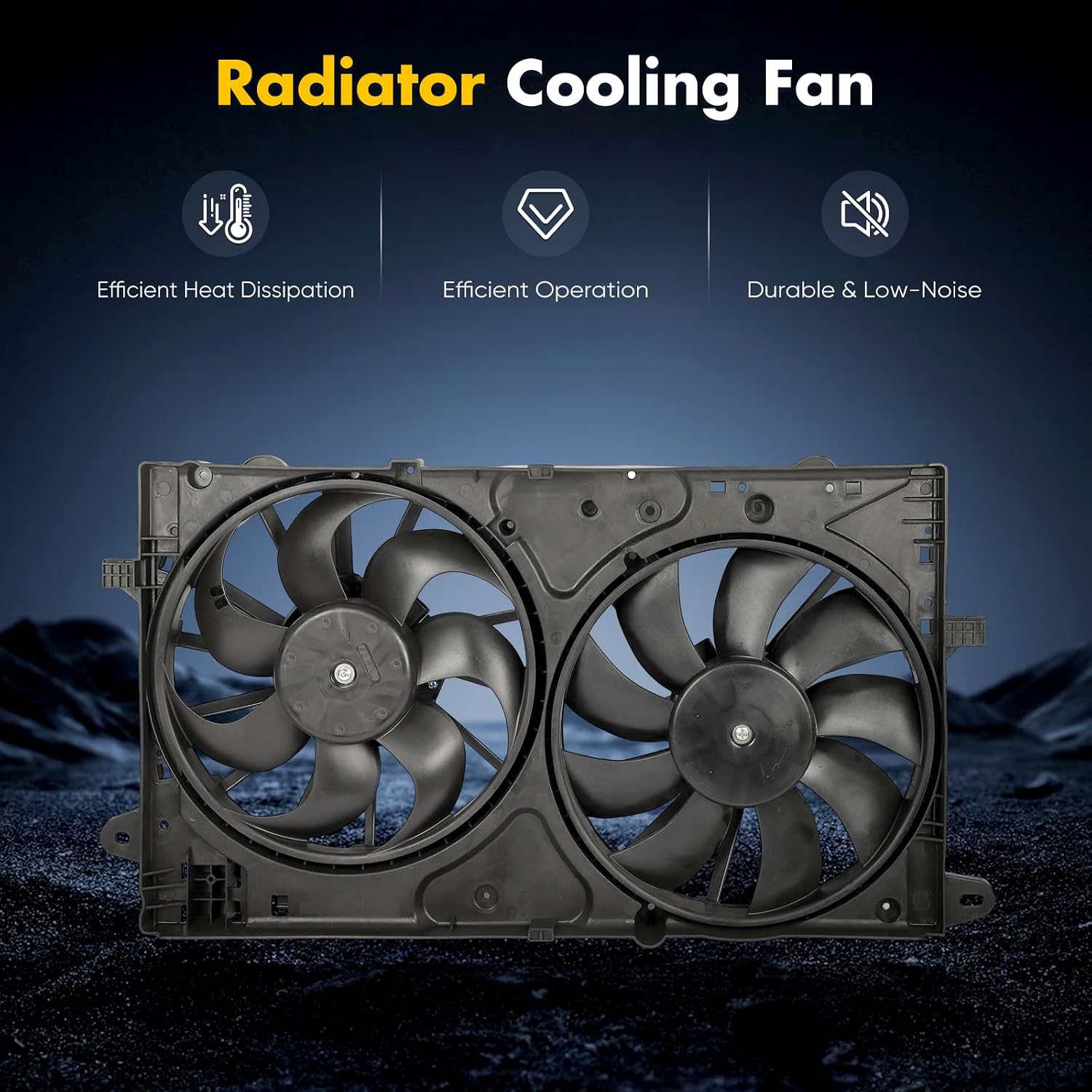 OCPTY Radiator Cooling Fan Fit for Buick Regal/Chevy Impala 2014-2017 /Chevrolet Malibu 2013-2016 2014 2015 16 Engine Radiator Cooling Fan Assembly Replace 620-659 622850 674-01058 620659 Replacement