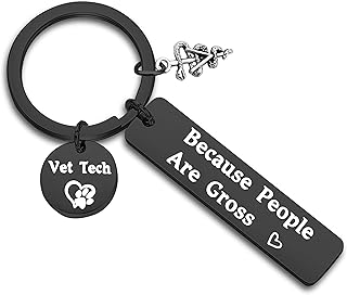 Vet Techs Gift Veterinary Technician Gift Because People are Gross Veterinarian Keychain Veterinarian Graduation Gift