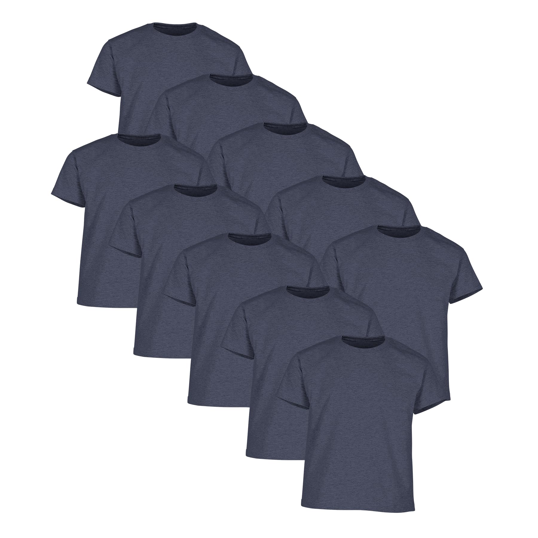 Fruit of the Loom 10er-Pack Valueweight Kinder T-Shirt, Vintage Heather Navy, 128