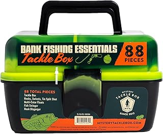 Catch Co Mystery Tackle Box Bank Fishing Essentials - 88 Pieces - Small Tackle Box