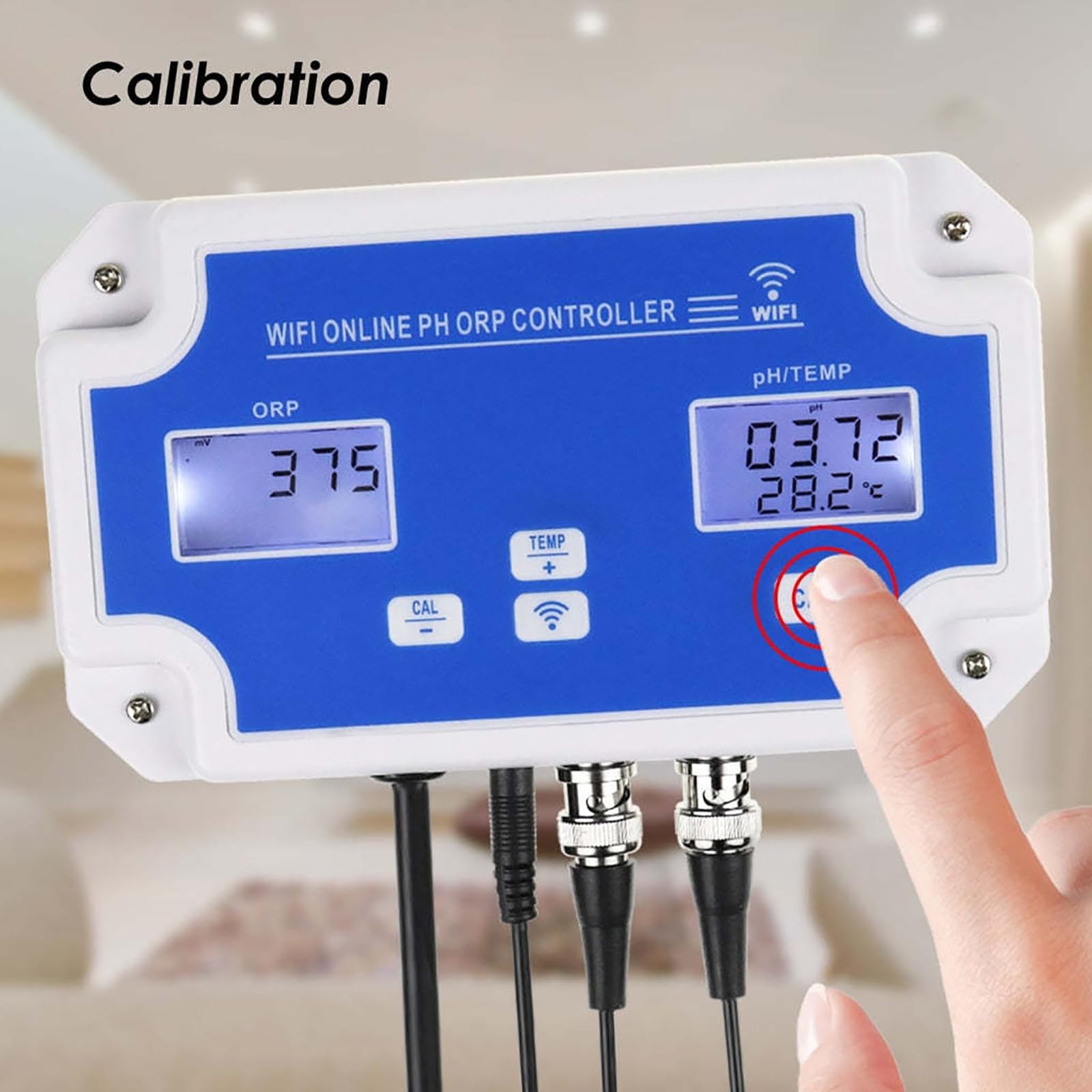 Medidor De Ph Inteligente para Hidroponía, Monitor Digital De Ph Ppm para Hidroponía con Doble Toma De Corriente Y Monitoreo En Tiempo Real Mediante Aplicación, Preciso, para Tanques