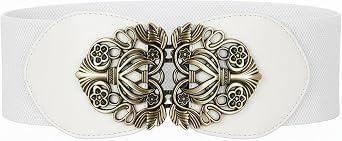 BlackButterfly 3 Inch Wide Waspie Elastic Vintage Buckle Waist Belt