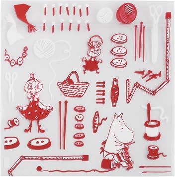 Indigo MOOMIN MP675 Moomin Wrapping OPP Bag SS Zipper Bag, Sewing Red, Pack of 5