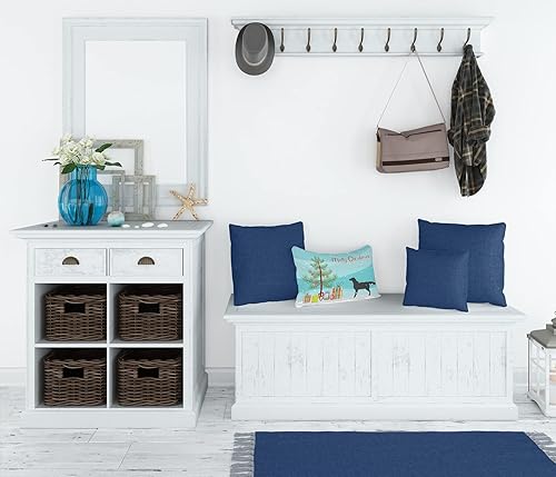 Miniatura 3 de Caroline's Treasures BB2926PW1216 - Cojín decorativo de tela de lona con diseño de árbol de Navidad, lavable a máquina, para interiores y