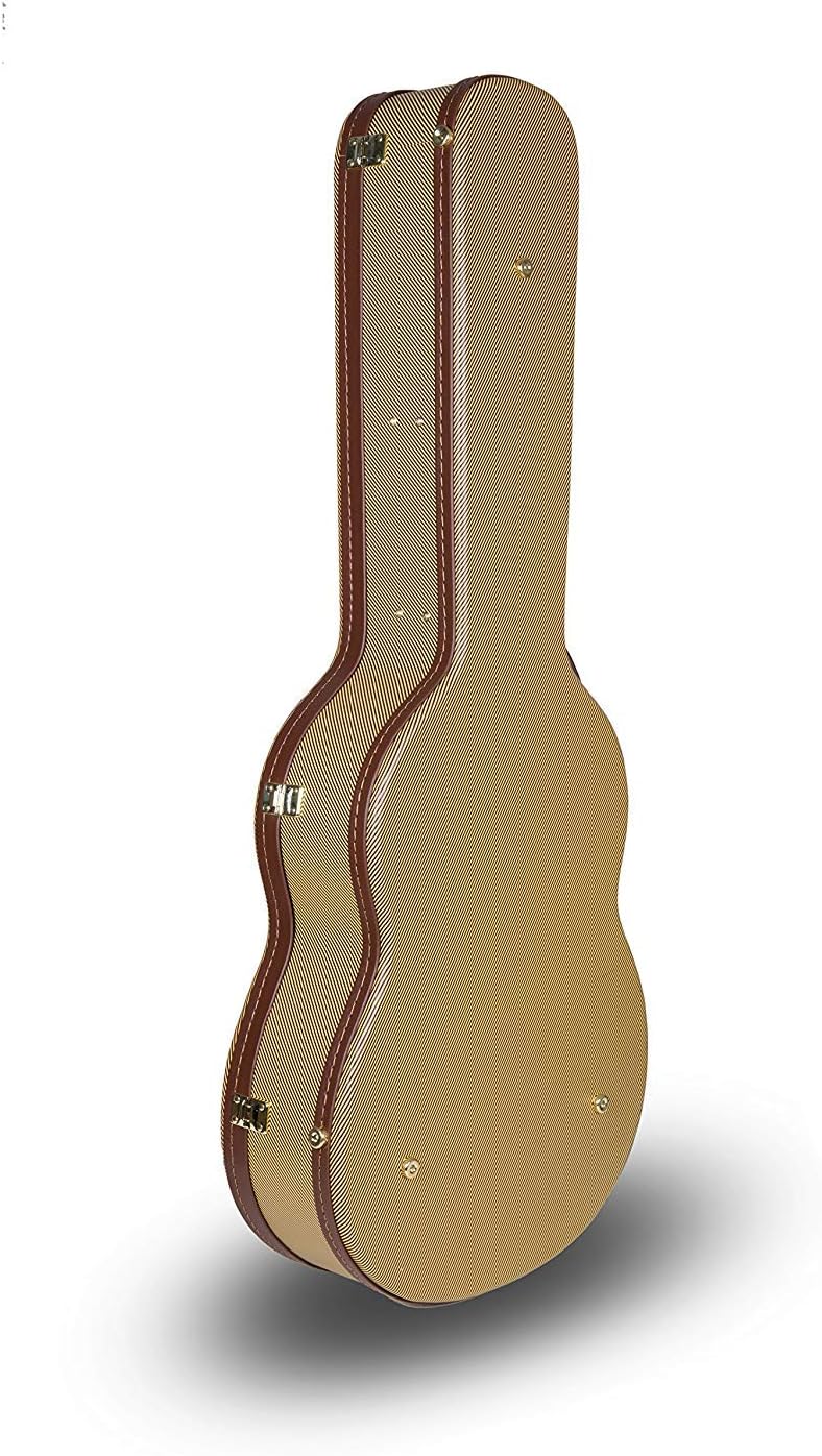 Hardshell Arch Top Wooden Case for Classical Nylon String 4/4 Full Size Guitars, Vintage Tweed