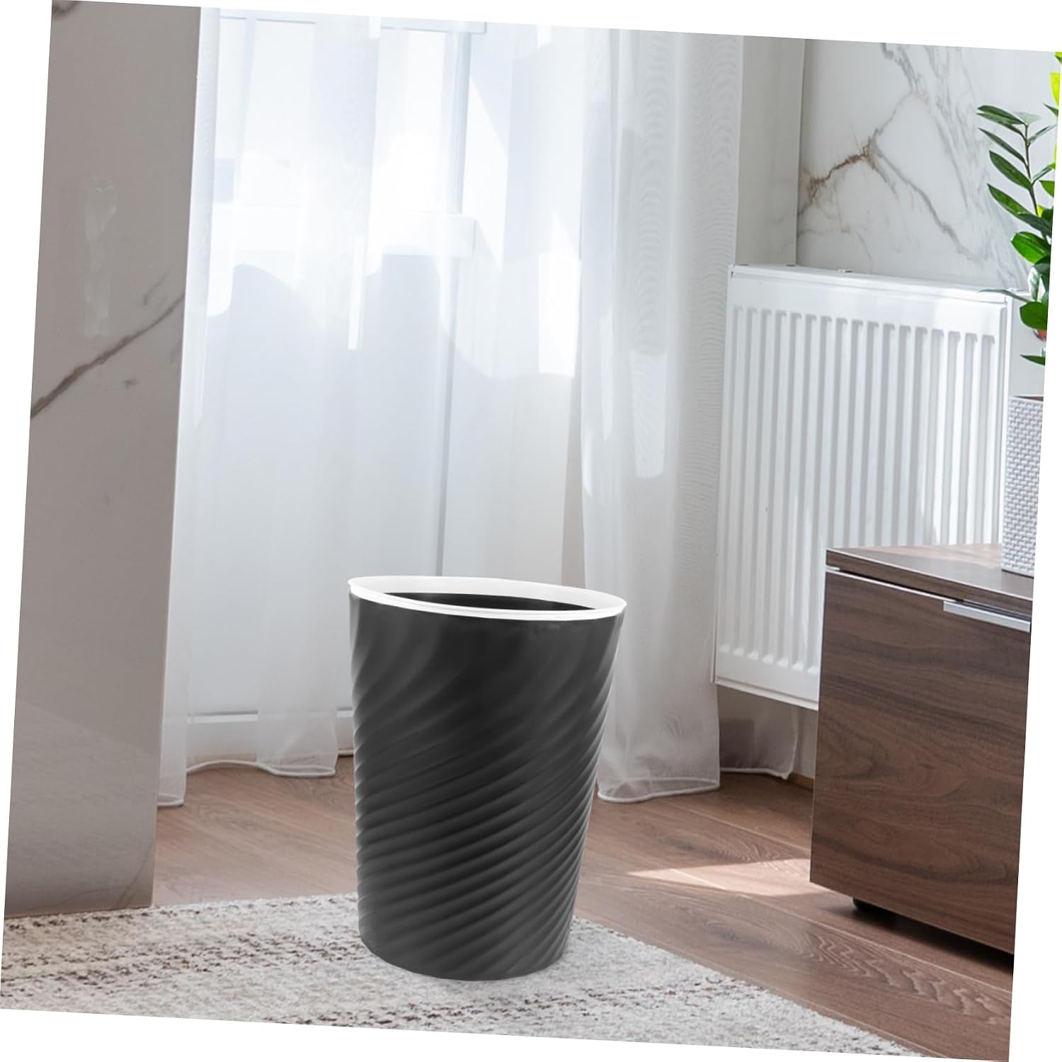 MAGICLULU Plastic Garbage Can Container Large Opening Trash Bin for Bathroom Bedroom Hotel