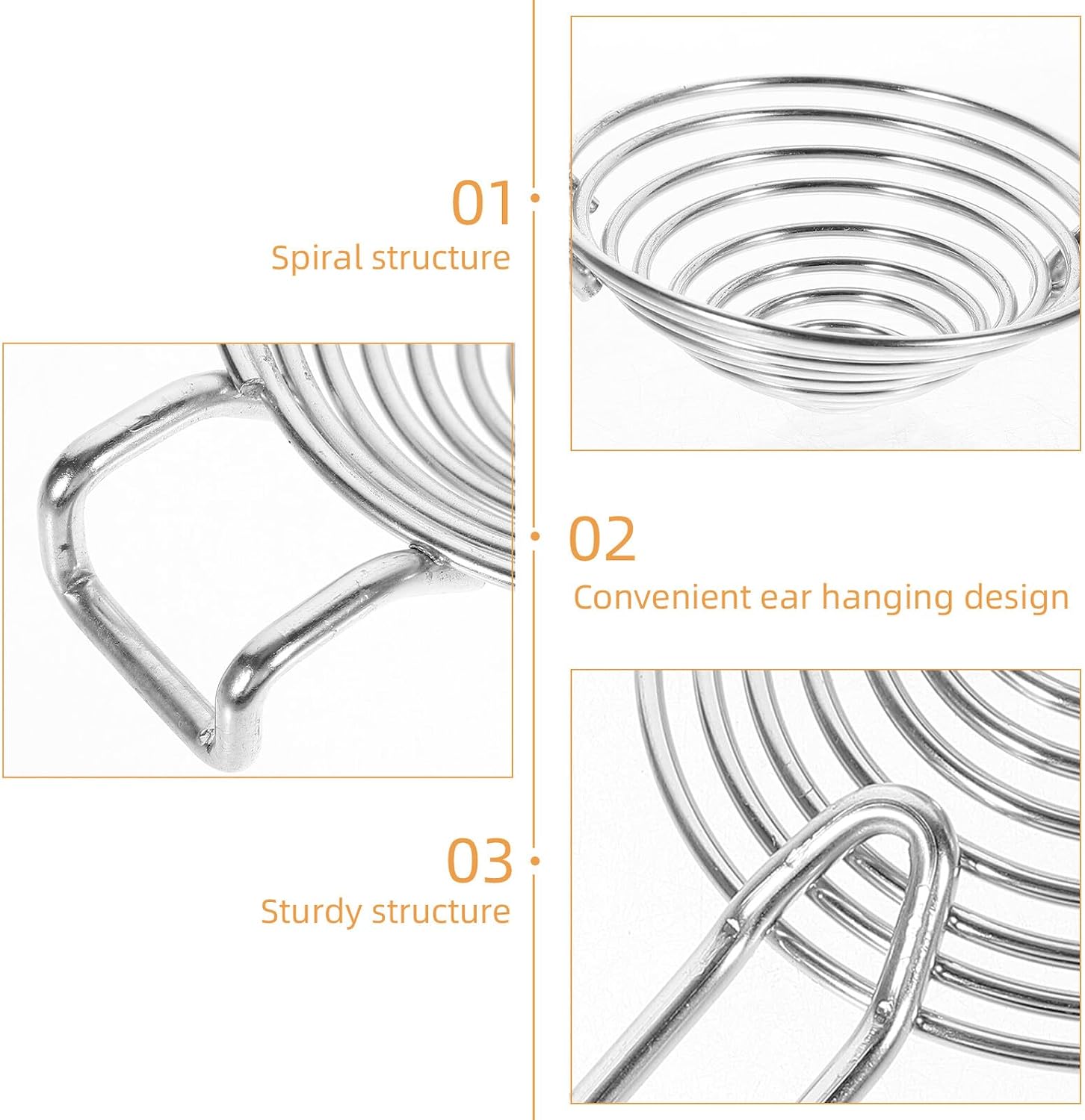 Stainless Steel Egg Divider Comfortable Handle Smooth Surface Egg White Yolk Separator for Kitchen Cooking and Baking Space-saving Hollow Design