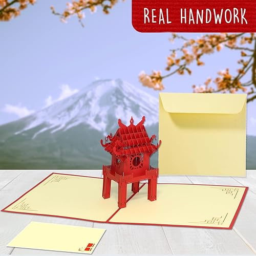 Miniatura 4 de LINPOPUP® Tarjeta emergente, emergente tarjeta 3D Asia, tarjeta de felicitación, cupón de viaje Japón Manga, casa de té, N166