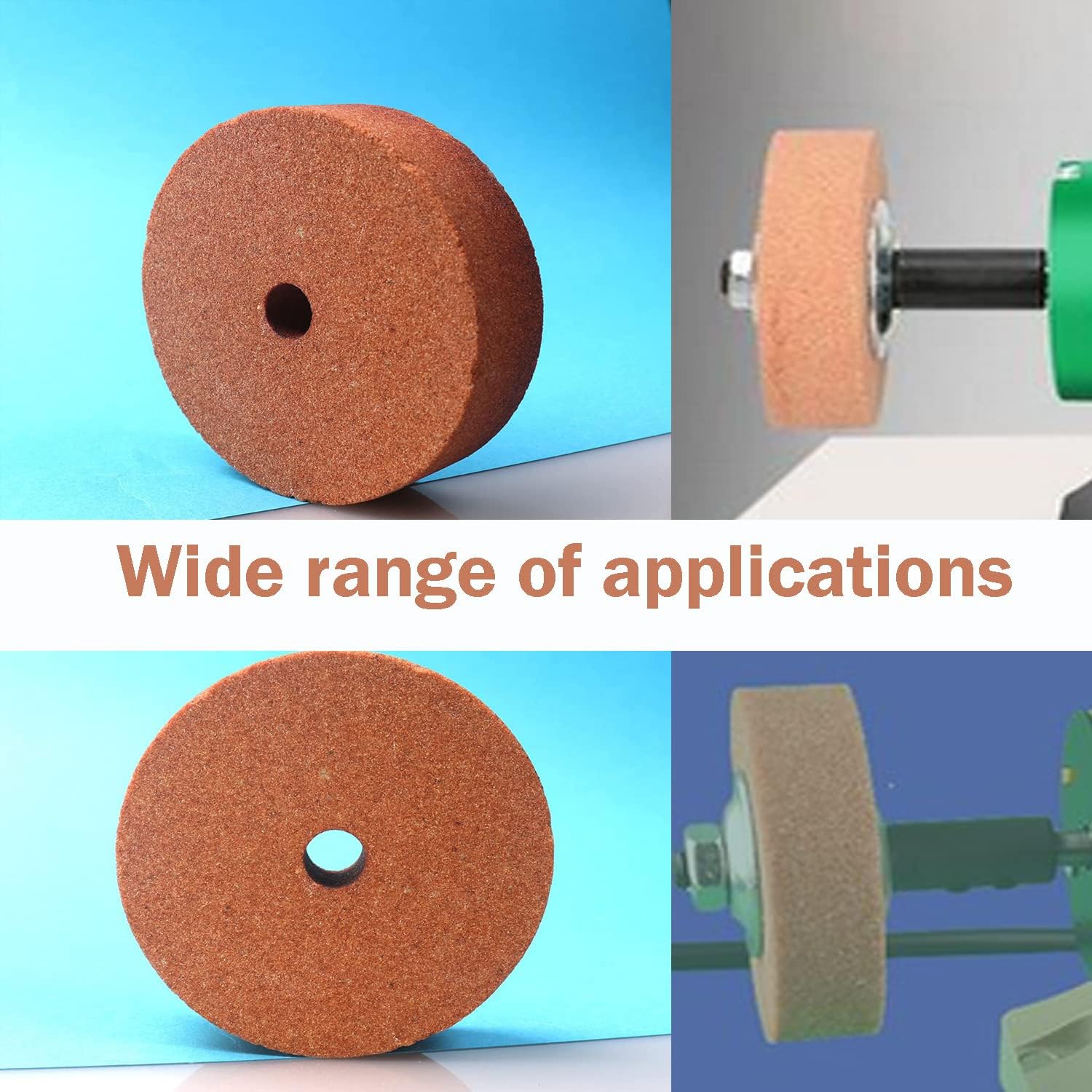 Meule Carbure de Silicium, 3 Pièces Meules de Meulage et de Polissage pour Meuleuse de Banc et Perceuses électriques75mm OD 10mm ID, Meule Abrasive pour Métal Céramique Bois