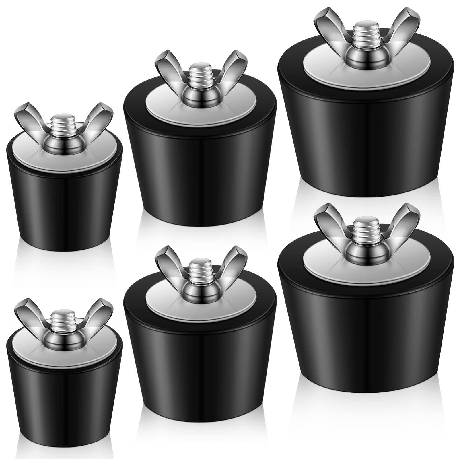 Lot de 3-6 Bouchons d’Hivernage Piscine 1" 1,5" 2", Bouchons Expansibles en Caoutchouc avec Boulons INOX pour Refoulement(6pcs,1.25 inch 1.5 inch 2 inch)