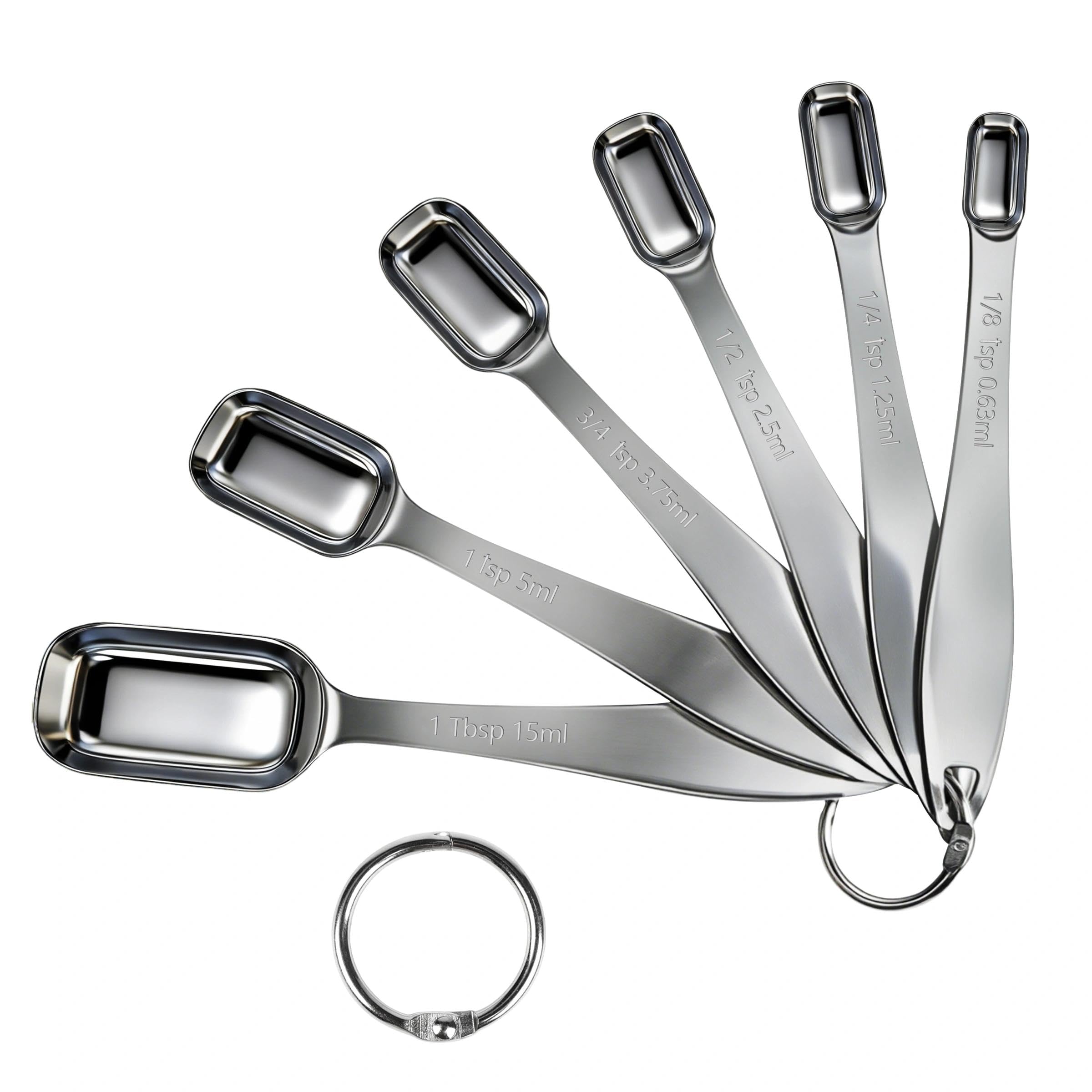 Stainless Steel Measuring Spoons Sets, Metal Measuring Cups and Spoons Set for Spices Jars, Protein, Cooking Baking, Coffee