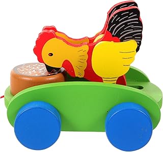 TOYANDONA 1Pc Carro De Brinquedo Da Criança Brinquedo Andador Do Bebê Brinquedo De Madeira Veículo De Reboque Brinquedo Divertido Brinquedo Do Miúdo Brinquedo Do Bebê Terno Do Bebê
