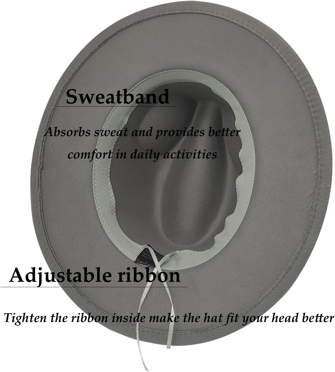 Mens Fedora Hats Classic Wide Brim Fedora Hat for Women Men Dress Hats Panama Hat with Band - Image 4