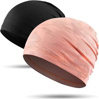 WTACTFUL 2-Pack Cooling Skull Caps for Men & Women - Breathable 3D Mesh Running Caps for Cycling, Gym & Summer