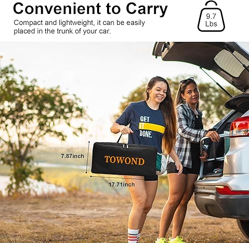 Miniatura 2 de TOWOND - Pantalla de proyector para exteriores con soporte, pantalla de proyector portátil de 120 pulgadas, respaldo negro, pantalla de proyección