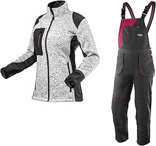 Damen Arbeitslatzhose oder SET mit Jacke und Latzhose Gr. S - XXL | modisches Design, Damen Arbeithose mit elastischen Träger, Veile Taschen, verstärkte