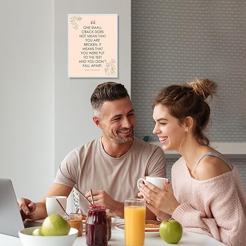 Miniatura 4 de One Small Crack Doesn't Mean You're Broken - Inspirational Wall Decor Print, Pink Typography Flowers Motivational Wall Art for Home, Office,