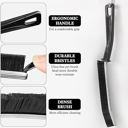 Miniatura 2 de Cepillo de limpieza de hendiduras de baño, cepillo multiusos para baño, cocina, azulejos, ventanas, costuras, herramienta de cepillo de limpieza